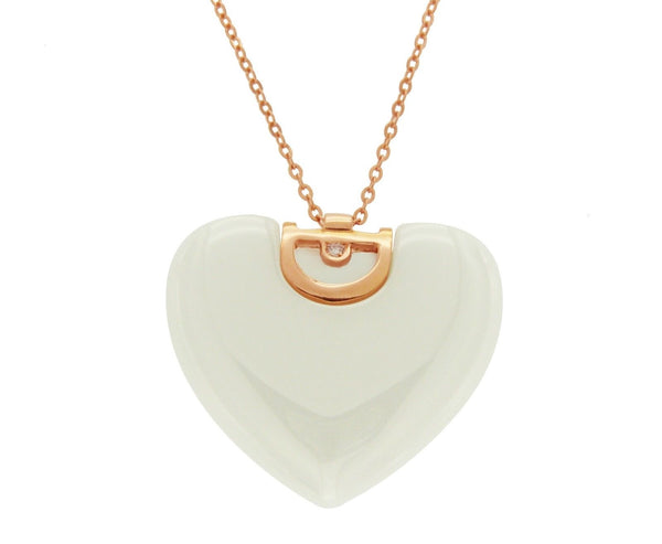 GURHAN Romance Gold Locket Pendant Necklace, 30mm Heart, with Diamond