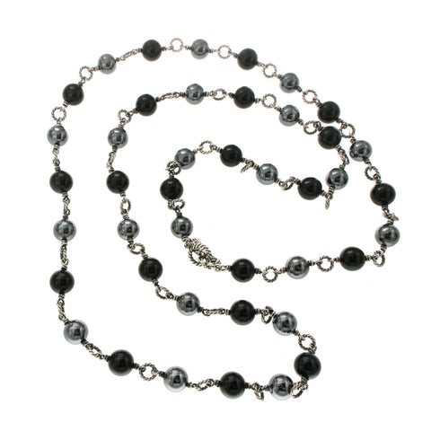 Au David Yurman Tahitian Pearl & Black Onyx Bijoux Necklace  Size 39" »B1