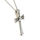Auth Chrome Hearts 925 Sterling Silver Large Cross Necklace Size 22" »U112