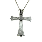 Auth Chrome Hearts 925 Sterling Silver Large Cross Necklace Size 22" »U112