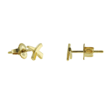 Auth Tiffany & Co. 18K Yellow Gold 9 mm X  Earrings »U59