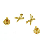 Auth Tiffany & Co. 18K Yellow Gold 9 mm X  Earrings »U59
