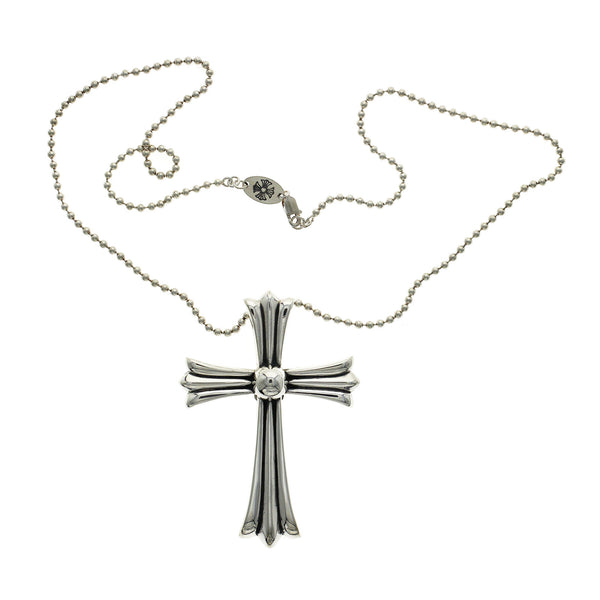 Auth Chrome Hearts 925 Sterling Silver Large Cross Necklace Size 22 » –