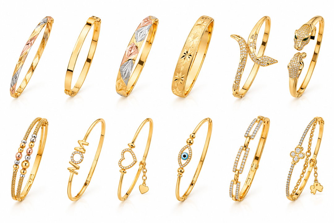 14K Gold Bangles