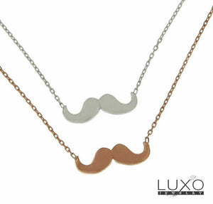 ¦Women's 925 Sterling Silver Mustache Pendant Necklace 16" to 18" »519