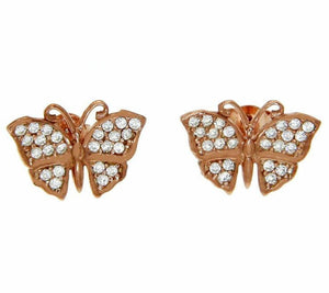 FREE SHIPPING!!Solid 925 Sterling Silver CZ Butterfly Rose and White Earring»E23