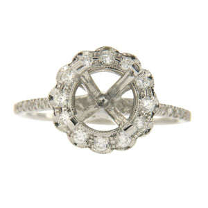 18K White Gold 0.35 CT Diamonds Semi Mount Engagement Ring Size 6 »NP116
