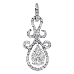 Fancy 0.96 CT Diamonds 18K White Gold Drop Pendant » N117