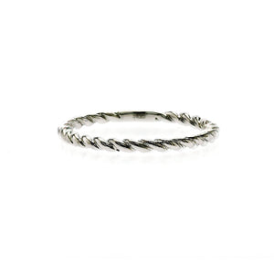 14K White Gold Twisted Rope Band Ring Size 5