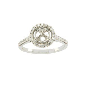 18K White Gold 0.46 CT Diamonds Semi Mount Engagement Ring Size 6 »N120