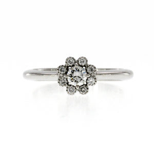 PIERO MILANO 18K White Gold 0.20 CT Diamonds Engagement Ring Size 7