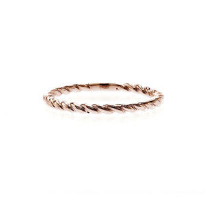 14K Rose Gold Twisted Rope Band Ring Size 5