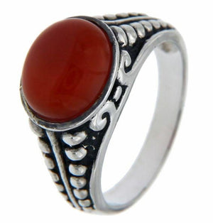 Solid Sterling Silver Carnelian Men's Ring» R29