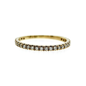0.26 CT Natural Diamond 14K Yellow Gold Wedding 3/4 Band Ring Size 5