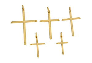 Solid 14k Yellow Gold 68,54,50,39,33 mm Height Cross Pendant »G17