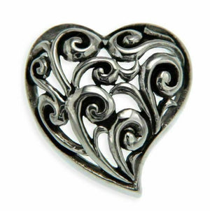 Solid Sterling Silver Cut Out Cluster HEART Pendant»P22