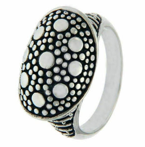 925 Sterling Silver Dots Dome Ring Size 7 »R19