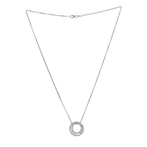 0.67 CT Baguette Round Diamonds 18K Gold Circle Pendant 14K Gold Chain Necklace