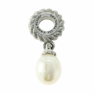Auth Judith Ripka 925 Sterling Silver Pearl Pendant Bead »U510-2
