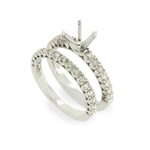 18K White Gold 0.62 CT Diamonds Semi Mount Engagement Ring Size 6 »N23 I