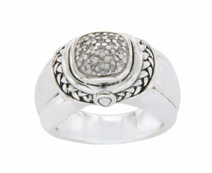 ¦Scott Kay 925 Sterling Silver Diamonds Engagement Ring Size 6.5 »U44