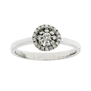 PIERO MILANO 18K White Gold 0.21 CT Diamonds Engagement Ring Size 7
