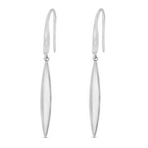 Authentic Tiffany & Co 18K White Gold Feather Hook Dangle Earrings