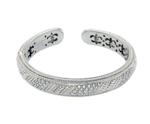 JUDITH RIPKA 925 Sterling Silver Diamonique Stones Bangle Size 7" Large »BO3