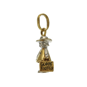 LINKS OF LONDON 18K Yellow & White Diamond Globe Trotter Pendant Charm » U412