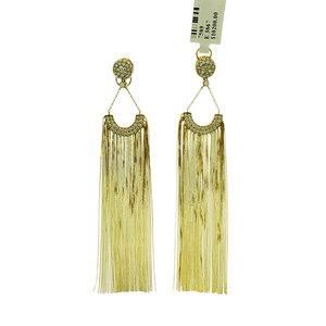 1.75 CT Diamonds in 18K Yellow Gold 4" Height Waterfalls Drop Earrings