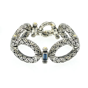Konstantino Dome 925 Sterling & 18K Gold Blue Spinel Bracelet