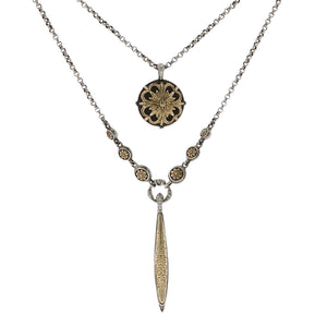 KONSTANTINO 925 Sterling Silver & 18K Gold Gaia Pendant Necklace Size 20"