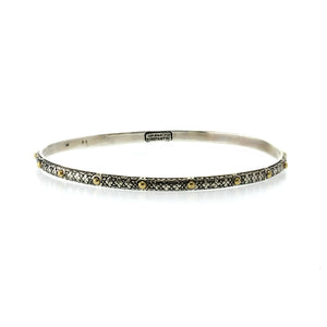 Konstantino Classic Sterling Silver & 18k Yellow Gold Dot Bangle Bracelet 7"