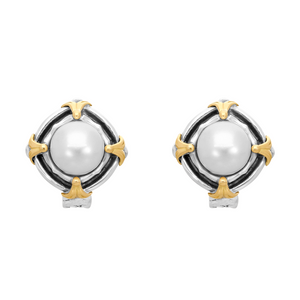 Konstantino 925 Sterling Silver & 18K Yellow Gold Kleos Cultured Pearl Earrings