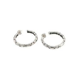 JOHN HARDY 925 Silver 38 mm Hieght Kali Pebble Large Hoop Earrrings