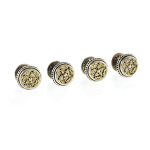 KONSTANTINO 925 Sterling Silver 18K Gold Tuxedo Studs