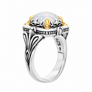 KONSTANTINO 925 Sterling Silver & 18K Gold Gen K Mop Doublet Ring 7