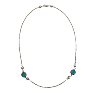 KONSTANTINO 925 Sterling Silver Gem K 2 Blue Spinel Doublet Pendant Necklace 20"