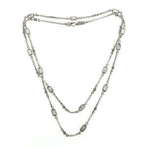 KONSTANTINO 925 Silver Hestia Mother of Pearl Station Necklace 36"