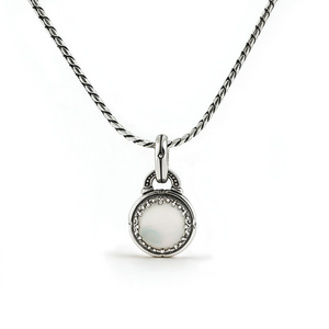 KONSTANTINO Ultra 925 Silver Mother of Pearl Doublet Pendant Necklace 18"