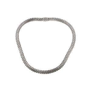 John Hardy Sterling Silver 90 Gram Woven Wheat Classic Chain Necklace Size 16"