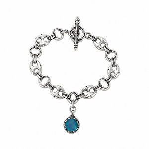 Konstantino 925 Sterling Silver Ultra MOP & Opal Doublet Link Bracelet Size 7"