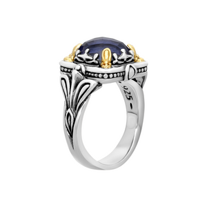 KONSTANTINO 925 Sterling Silver & 18K Gold Gen K Sodalite Doublet Ring 6