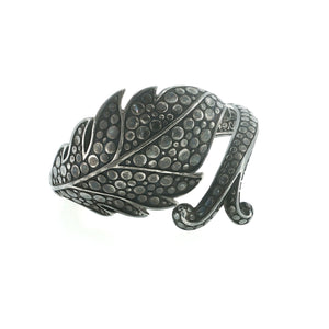 JOHN HARDY 925 Silver Dot Hinged Leaf Bnagle Bracelet Size 6.5 " M