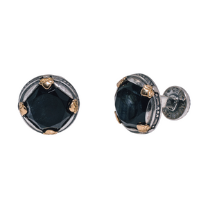 KONSTANTINO 925 Sterling Silver 18K Gold Hephaestus Hawk's Eye Doublet Cufflinks