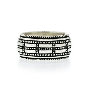 KONSTANTINO 925 Sterling Silver Sectioned Men's Band Ring Size 10