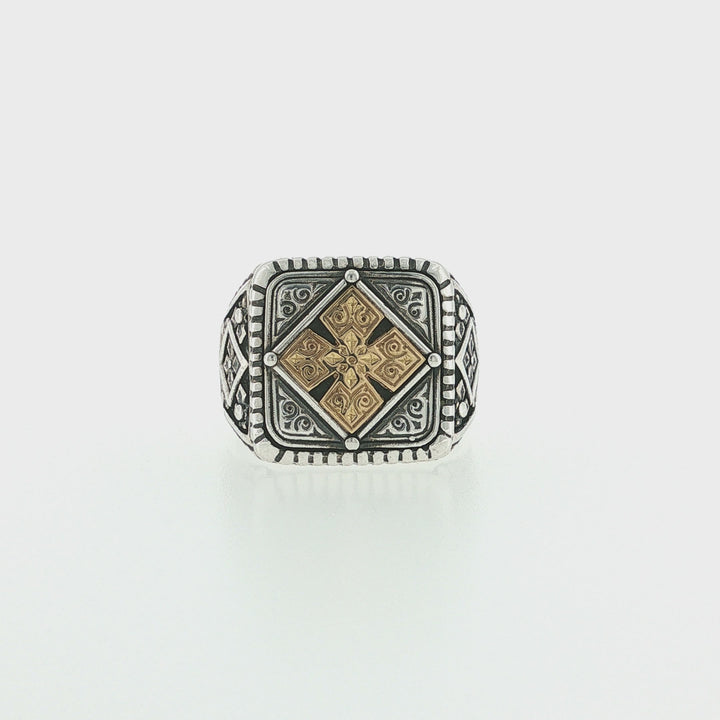 KONSTANTINO 925 Sterling Silver &amp; 18K Gold Sg Classic Ring Size 10