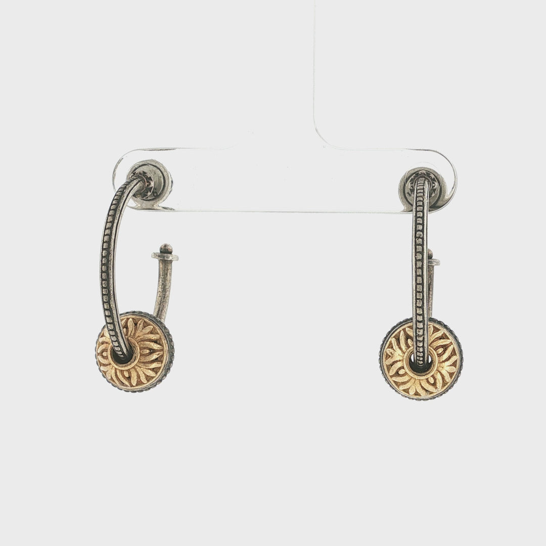 Konstantino 925 Silver &amp; 18K Yellow Gold Huggie Earrings