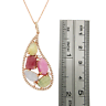 Sliced 7.93 CT Multi Sapphire & 0.55 CT Diamonds 14K Rose Gold Necklace Size 16"