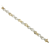 Au Tiffany & Co 18K Gold & 925 Silver Paloma Picasso Hearts X Bracelet 7.5"»ED14